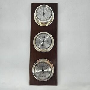Taylor Weather Station Barometer Thermometer Hygrometer Wood Wall Plaque Vintage